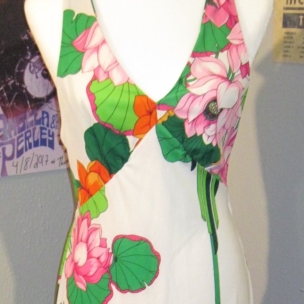 Toni Todd Vintage Floral Halter Maxi Dress